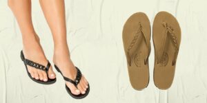 Rainbow 'Flirty' Braided Leather Flip-Flop